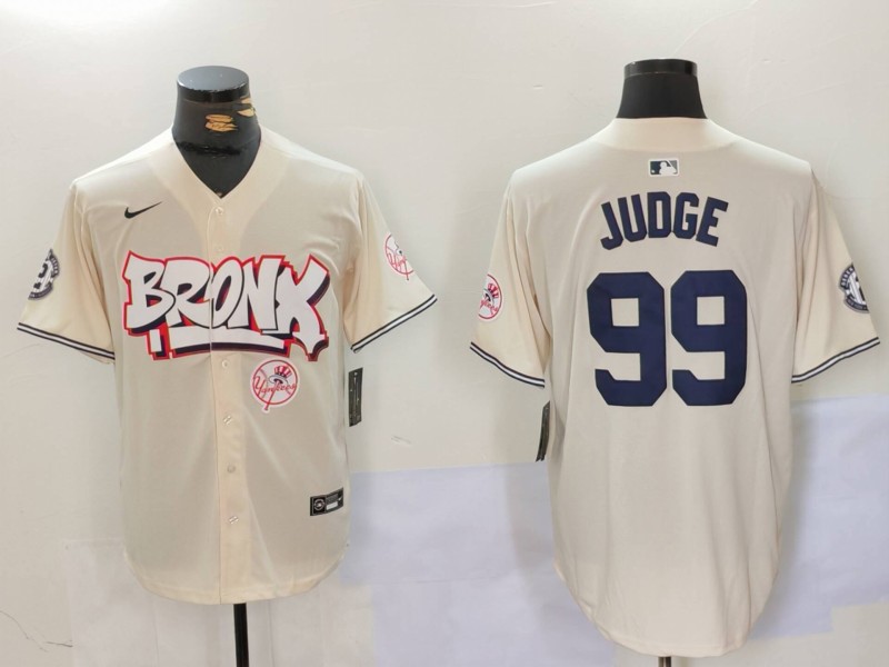 Men New York Yankees #99 Judge Cream joint name 2024 Nike MLB Jersey style 3->chicago cubs->MLB Jersey